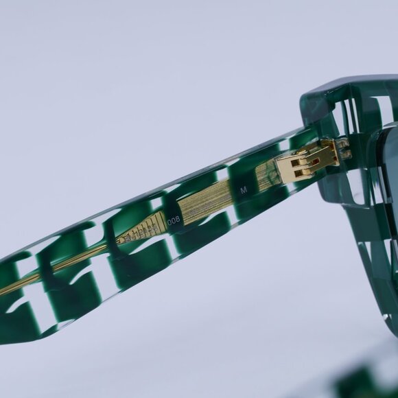 Bottega Veneta BV1212S 008 Sunglasses Green Square Frame, Green Lenses - Picture 7 of 11